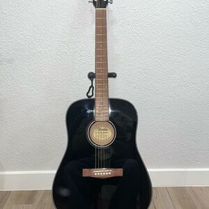 Black Fender Yamaha F335 Acoustic Guitar